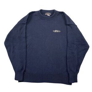 VTG Andrew Rohan Sweater Mens Large Copelco 25 Blue Pullover Made in USA